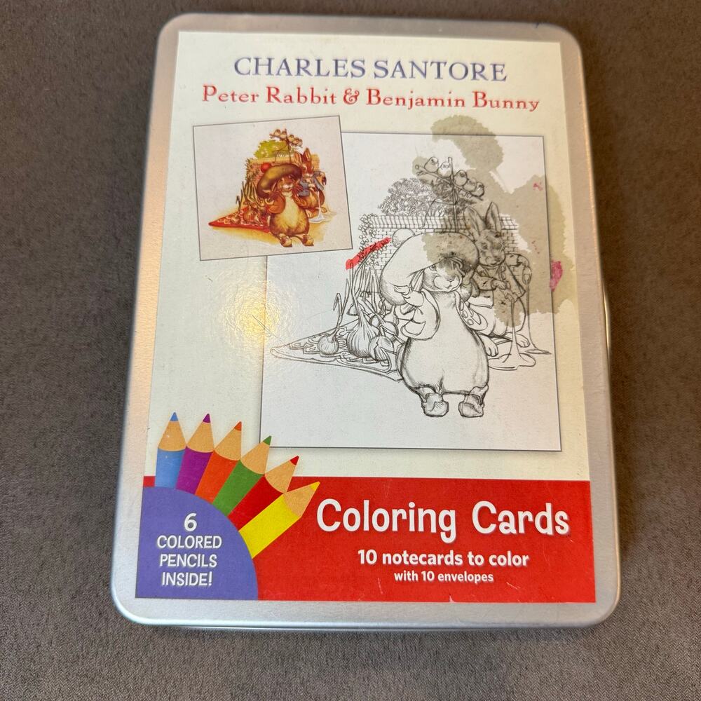 Pomegranate Kids Charles Santore Peter Rabbit Coloring NotecardsGreeting Cards